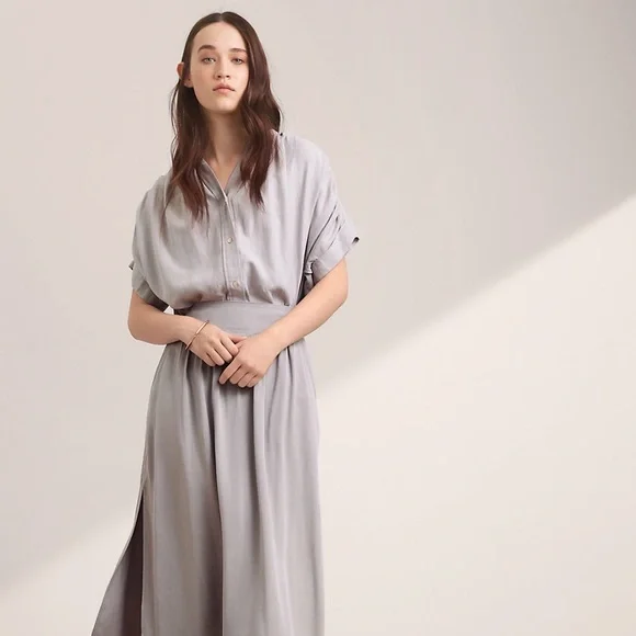 Aritzia Wilfred Bertillon Blouse “Ashen” Poet Button Up Drapey XXS - Picture 3 of 8